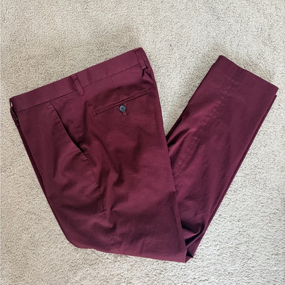 Express Other - Express Men's Burgundy Extra Slim Pants - Size 32/30
